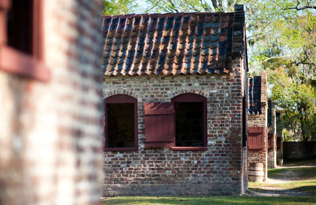 the original slave cabins at Boone Hall Plantation in South Carolina,  have been featured in multiple films, courtesy Boone Hall Plantation